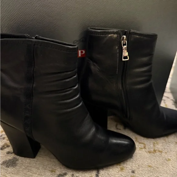 Prada Black Heeled Leather Boots - Picture 12 of 16